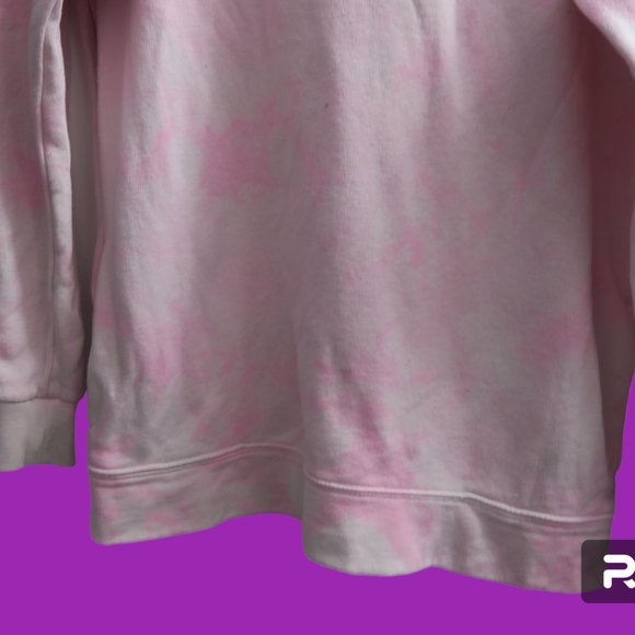 PINK Victoria's Secret tie dye hoodie sweatshirt with pockets in pink and white - Picture 2 of 9